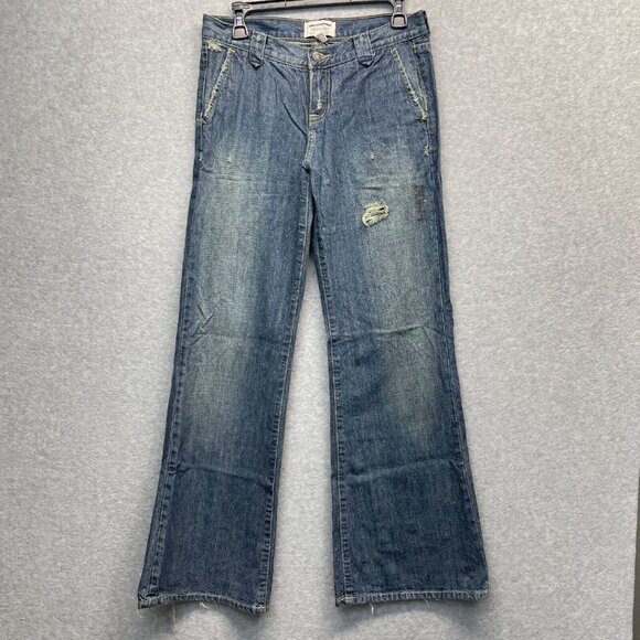 Abercrombie & Fitch Flare Jeans Size 2 Distressed Cotton Vintage Baggy New - Picture 1 of 15